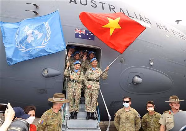 Le président à la cérémonie de départ des forces vietnamiennes de maintien de la paix de l’ONU ảnh 4