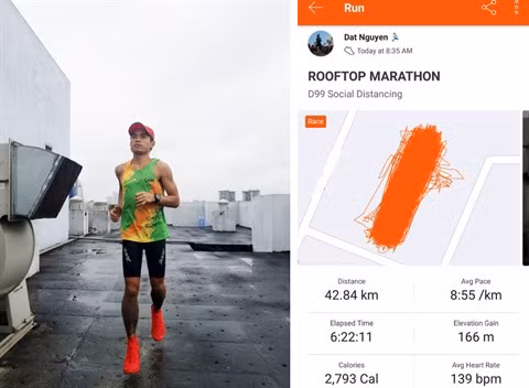 Il court un marathon sur… le toit de son immeuble ảnh 1