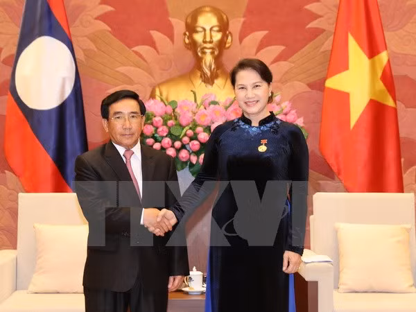 Les dirigeants vietnamiens reçoivent le vice-président laotien Phankham Viphavanh ảnh 4