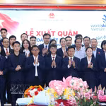 La cérémonie de départ pour le 48e Mondial des métiers de la délégation vietnamienne. Photo : VNA
