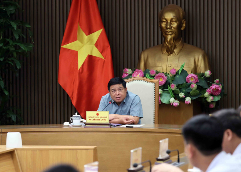 Le vice-Premier ministre Nguyên Chi Dung s'exprime lors de la réunion. Photo: VNA