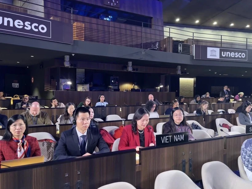 Une délégation vietnamienne a participé à la 18e session du Comité intergouvernemental pour la protection et la promotion de la diversité des expressions culturelles (Convention de 2005), qui s’est ouverte le 11 février au siège de l’UNESCO à Paris. Photo: VNA