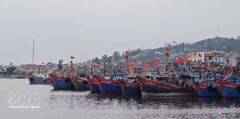 Des bateaux de pêche au port de Lach Bang, province de Thanh Hoa. Photo: VNA