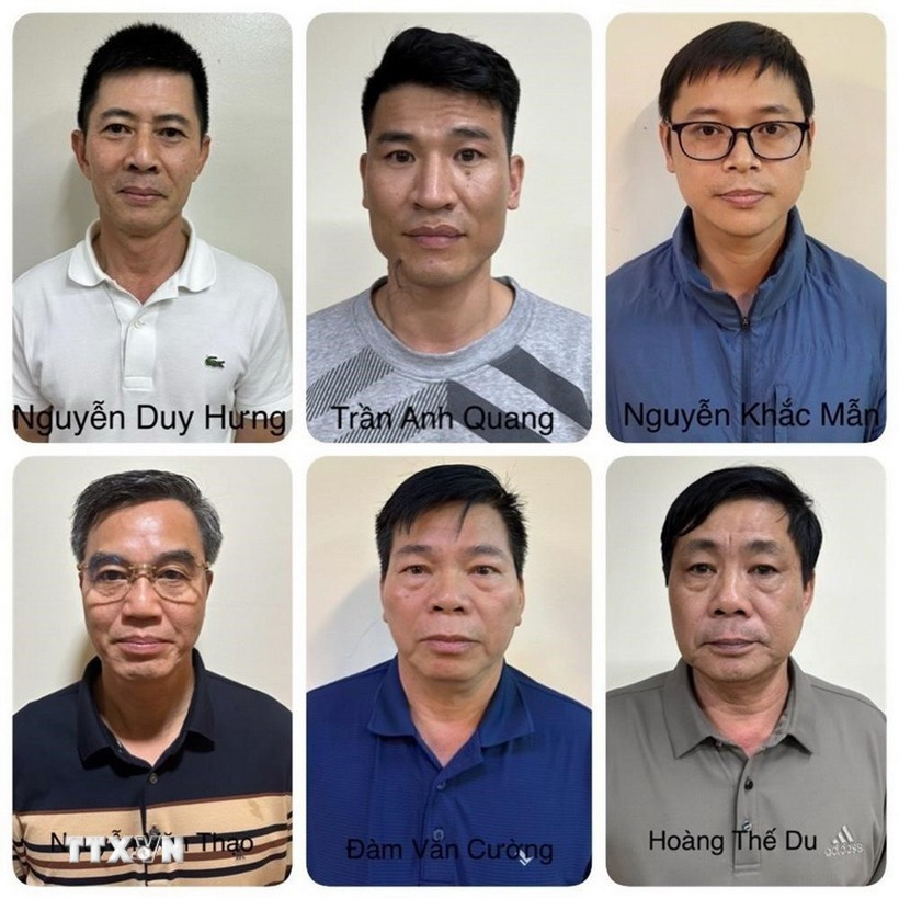 Des accusés liés à l'affaire du groupe Thuân An. Photo: VNA