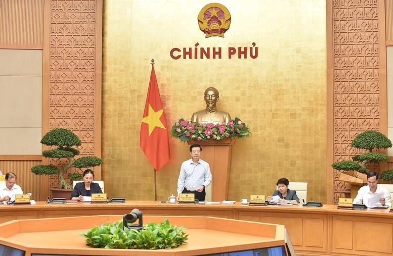 Le vice-Premier ministre Mai Van Chinh, chef du Comité de pilotage de l’Exposition sur les réalisations nationales à l’occasion du 80ᵉ anniversaire de la Fête nationale (2 septembre 1945 – 2025), s'exprime lors de la réunion. Photo: VNA