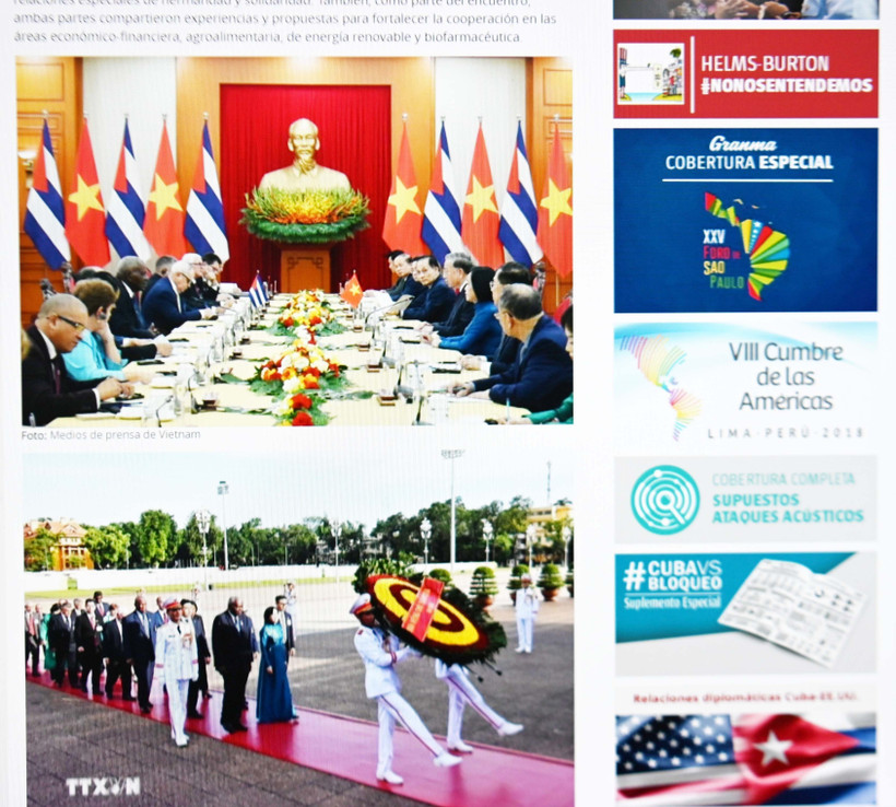 Les médias cubains soulignent l’importance de la visite du plus haut législateur cubain au Vietnam. Photo: VNA