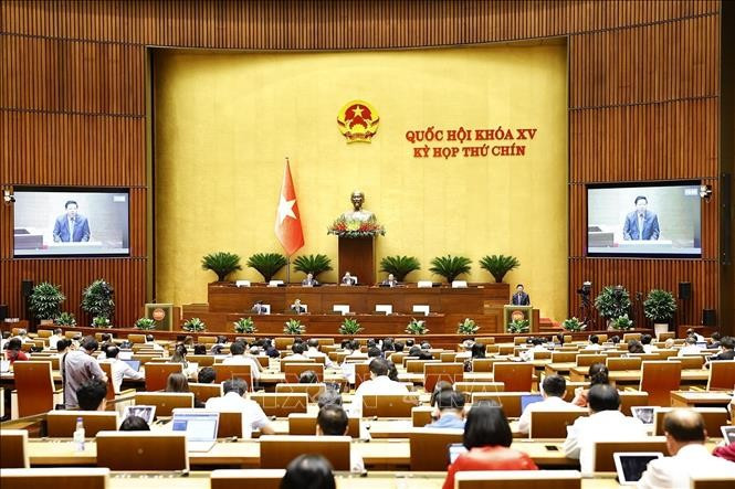 Une séance plénière de la 9e session de la 15e Assemblée nationale. Photo: VNA