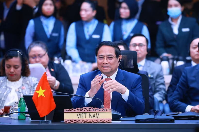 Le Premier ministre Pham Minh Chinh s'exprime lors du Sommet. Photo: VNA