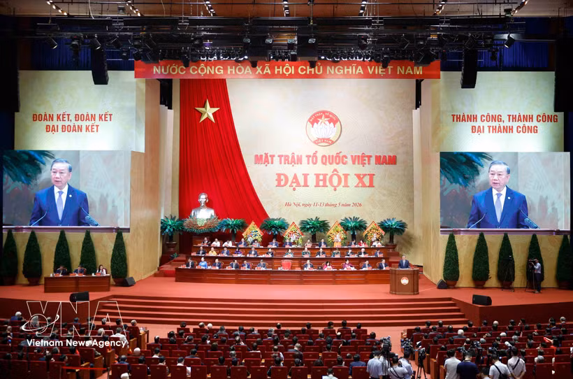 Le 11e Congrès national du Front de la Patrie du Vietnam (FPV) pour le mandat 2026-2031. Photo: VNA
