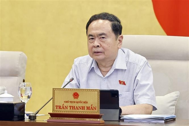 Le président de l’AN Tran Thanh Man. Photo : VNA vna-potal-ubtv-quoc-hoi-xem-xet-bao-cao-cong-tac-dan-nguyen-va-bao-cao-giam-sat-chuyen-de-8202739.jpg