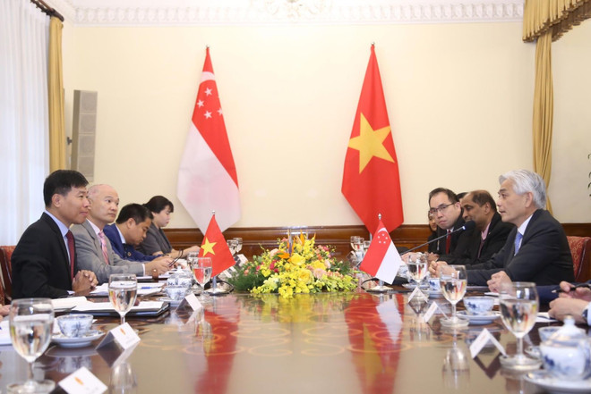 Lors de la 17ᵉ consultation politique Vietnam-Singapour. Photo : ministère vietnamien des Affaires étrangères. tkct-viet-nam-singapore.jpg