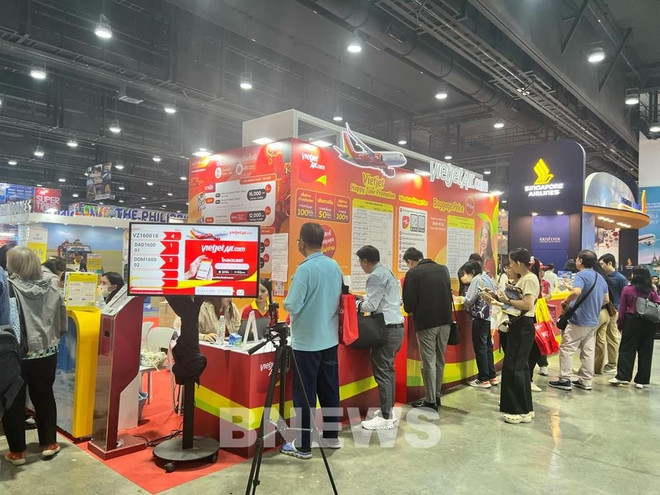 Le stand de Vietjet au salon. Photo : VNA mqhvvfa5-20250116212453.jpg