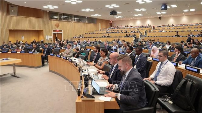Lors de la conférence. Photo : VNA hoi-nghi-unclos-1097.jpg