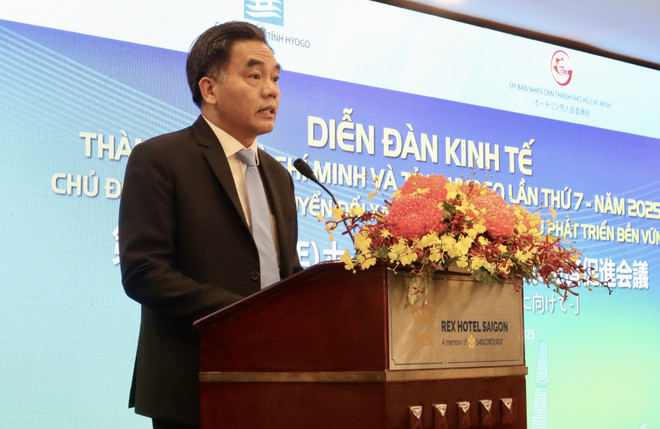 Nguyen Loc Ha, vice-président du Comité populaire de Ho Chi Minh-Ville s'exprime lors du forum. Photo : VNA vna-potal-dien-dan-hop-tac-kinh-te-tp-ho-chi-minh-tinh-hyogo-nhat-ban-nam-2025-8192160.jpg