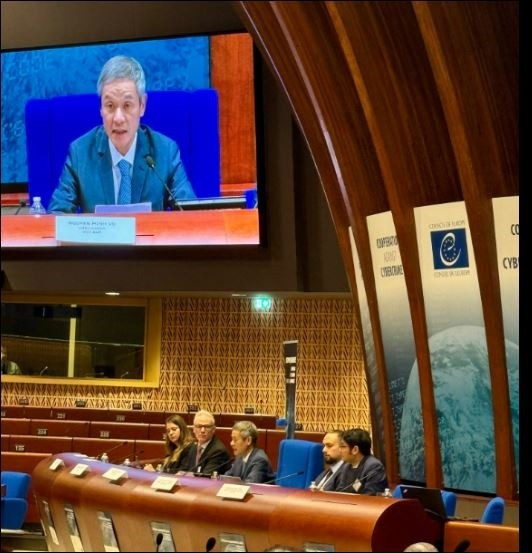 Le ministre Nguyen Minh Vu s'exprime lors de la conférence. Photo : ministère des Affaires étrangères hoi-nghi-1.jpg