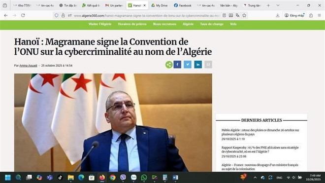 n Algérie, le site Algerie360 a qualifié la signature de la Convention de Hanoï de tournant historique. Photo : VNA vna-potal-bao-algeria-cong-uoc-ha-noi-buoc-tien-lich-su-trong-hop-tac-quoc-te-ve-an-ninh-so-8364622.jpg