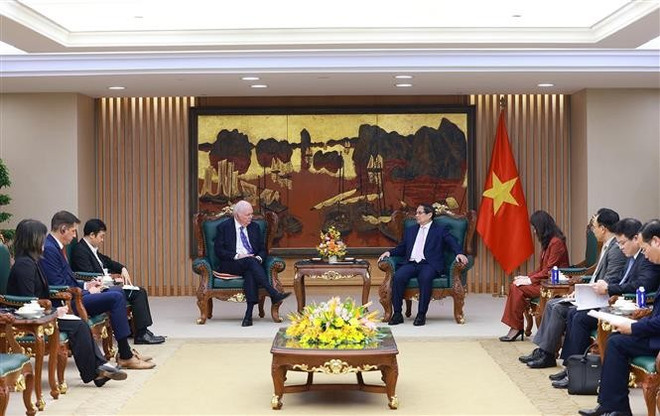 Lors du dialogue. Photo : VNA vna-potal-thu-tuong-tiep-ong-thomas-j-vallely-co-van-cap-cao-ve-viet-nam-tai-vien-dong-nam-a-7914690.jpg