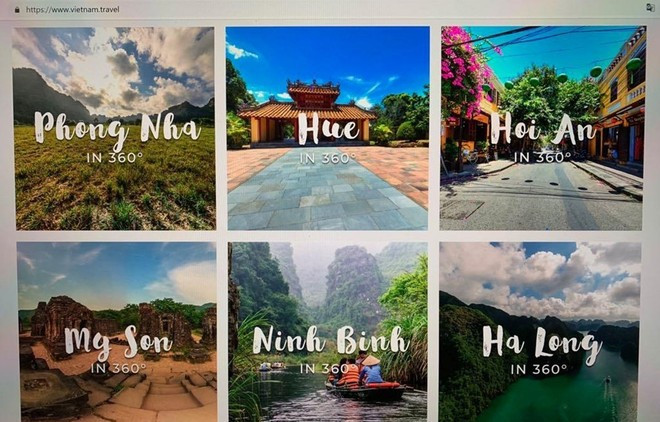 Certaines des destinations vietnamiennes les plus consultées. Photo : VNA du-lich-truc-tuyen-2.jpg