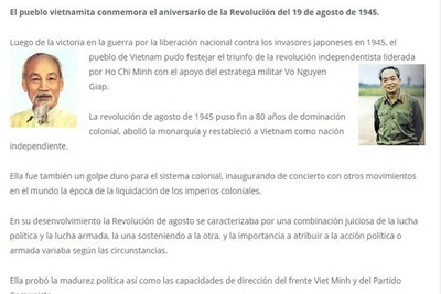 La presse argentine relate la Révolution d'Août 1945 du Vietnam