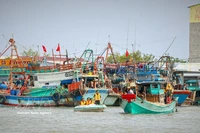 Les autorités suppervisent des bateaux de pêche afin de sensibiliser la communauté des pêcheurs à la nécessité de retirer le carton jaune. Photo : VNA 