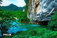 Le paysage devant la grotte de Phong Nha, au parc national de Phong Nha-Ke Bang. Photo : VNA 