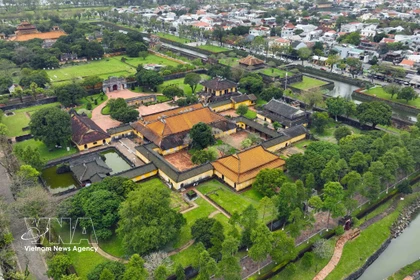 Le palais Dien Tho (situé dans la Cité impériale de Hue) était la résidence des impératrices douairières et de la grande impératrice douairière à cette époque. Il constitue l’un des joyaux architecturaux les mieux conservés jusqu’à nos jours. Photo : VNA