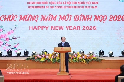 Le Premier ministre Pham Minh Chinh s'exprime. Photo: VNA