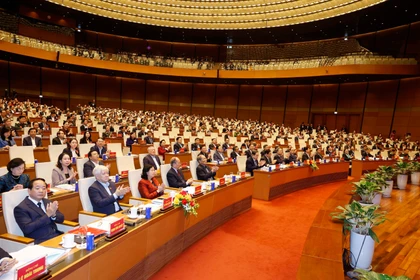 Les délégués présents dans la salle Dien Hong de l’Assemblée nationale. Photo: VNA
