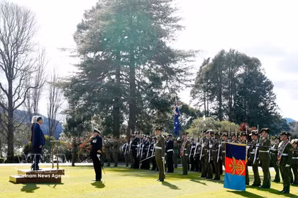 La cérémonie d'accueil officielle en l'honneur du secrétaire général et président To Lam s'est déroulée solennellement à Government House, à Canberra, en Australie. Photo : VNA