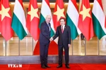 Dans l'après-midi du 28 mai 2025, à Hanoï, le président de l'Assemblée nationale du Vietnam, Tran Thanh Man (à droite) rencontre le président hongrois Sulyok Tamas en visite officielle au Vietnam. Photo : VNA