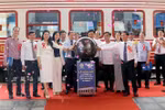 Cérémonie pour annoncer la reconnaissance de la gare de Hai Phong comme destination touristique et inaugurer un train haut de gamme baptisé Hoa Phuong Do. Photo: VNA