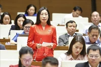 La députée Hoang Thi Thanh Thuy, province de Tay Ninh, plaide pour un contrôle préalable des livestreams promouvant des produits pouvant affecter la santé publique, comme les compléments alimentaires ou les cosmétiques. Photo: VNA
