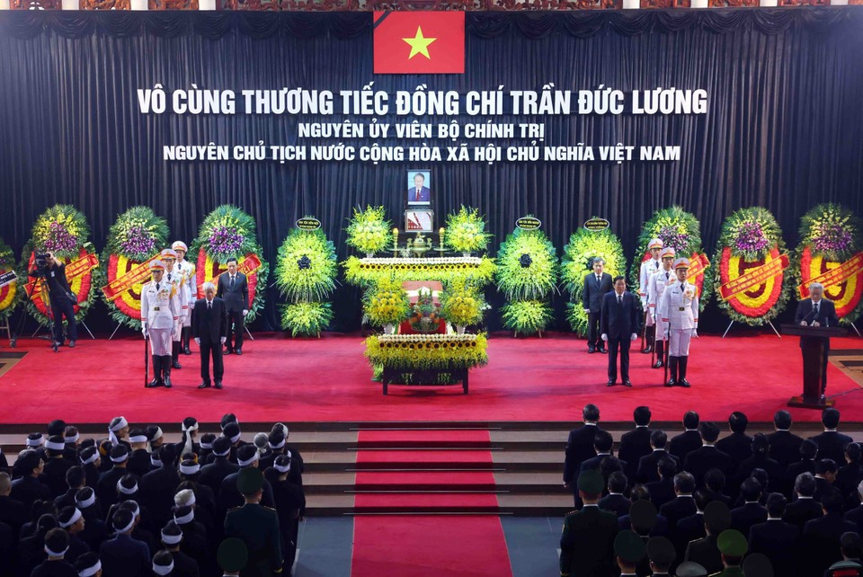 Cérémonie de commémoration de l'ancien président de l'État, Tran Duc Luong. Photo : VNA