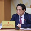 Le Premier ministre Pham Minh Chinh lors de la réunion. Photo: VNA
