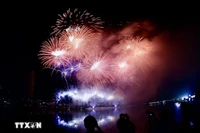 Feux d'artifice de l'équipe finlandaise au Festival international de feux d'artifice de Da Nang 2025. Photo : VNA 