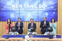 Lancement de la plateforme numérique du ministère de l’Industrie et du Commerce consacrée au développement des marchés étrangers. Photo: VNA