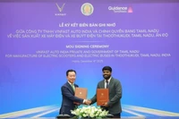 Signature du protocole d'accord entre VinFast et le gouvernement du Tamil Nadu. Photo: Vinfast