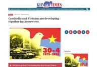 Article du chercheur Uch Leang publié sur Khmer Times. Photo: VNA