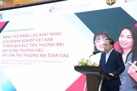 Dao Viet Anh, chef du Département des relations internationales de l’Agence de promotion du commerce, s'exprime au colloque. Photo: ministère de l'Industrie et du Commerce