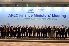 La délégation vietnamienne participante à la 33e Réunion des ministres des Finances de l’APEC. Photo: VNA