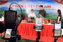 Une séance de livestream visant à promouvoir les produits agricoles de la province de Lai Chau à l'occasion de la Fête nationale 2026. Photo: VNA