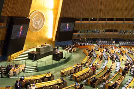 Le secrétaire général du Parti communiste du Vietnam et président vietnamien, To Lam, prononce un discours important lors du débat général de haut niveau de la 81e session de l'Assemblée générale des Nations Unies. Photo: VNA