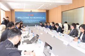 Séance de travail entre le vice-Premier ministre vietnamien Ho Quoc Dung et le premier vice-Premier ministre et ministre mongol de l'Économie et du Développement, Jadamba Enkhbayar. Photo: VNA