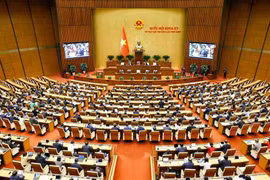 Une séance de travail dans le cadre de la 9e session extraordinaire de l’Assemblée nationale. Photo: VNA