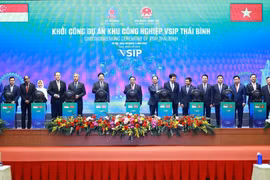 Mise en chantier du parc industriel Vietnam-Singapour dans la province septentrionale de Thai Binh. Photo: VNA