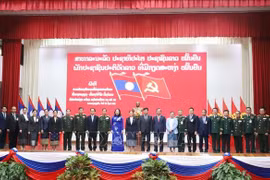 Cérémonie marquant la reconnaissance de la « Piste Truong Son – Route Hô Chi Minh sur le territoire lao » en tant que site historique national. Photo: VNA
