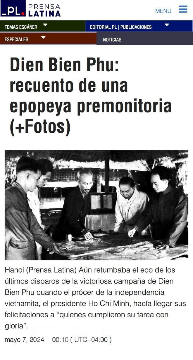 Article de l’agence de presse cubaine Prensa Latina. Photo: VNA 2.png