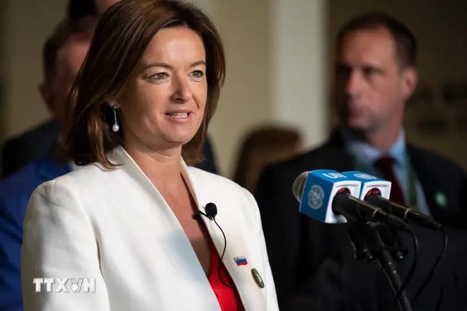 La vice-Première ministre et ministre slovène des Affaires étrangères et européenne Tanja Fajon. Photo: Xinhua/VNA 2.webp