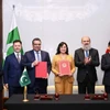 La cinquième réunion du sous-comité mixte Vietnam-Pakistan sur le commerce, qui s'est tenue le 11 juillet à Hanoï. Photo: VNA
