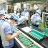 Production de cartes de circuits imprimés chez la compagnie Katolec Vietnam dans la zone industrielle de Quang Minh, commune de Quang Minh. Photo : hanoimoi.vn